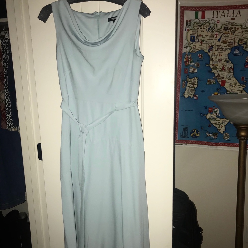 Light Blue High Low Midi Dress